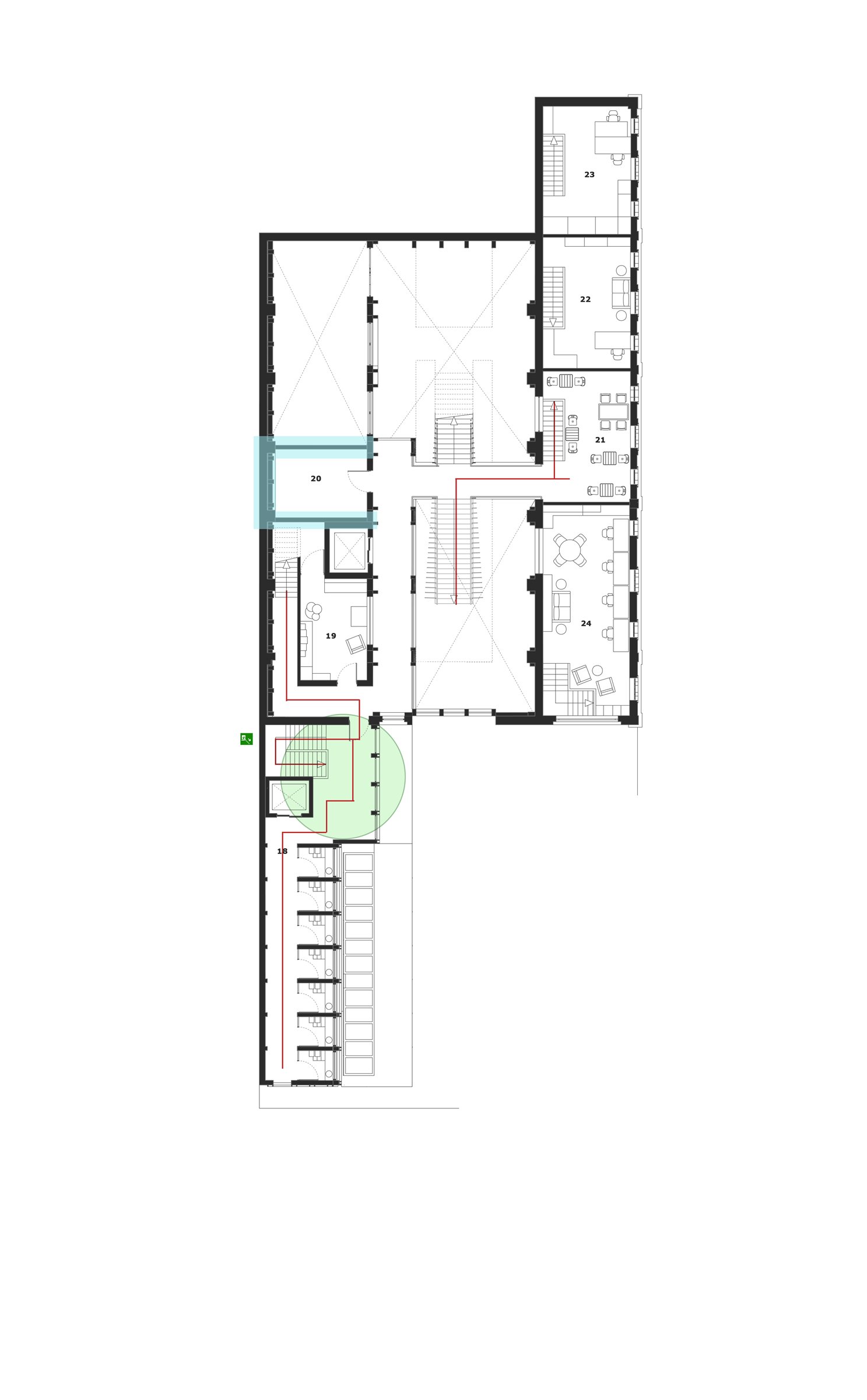 Fire strategy diagram — first floor.