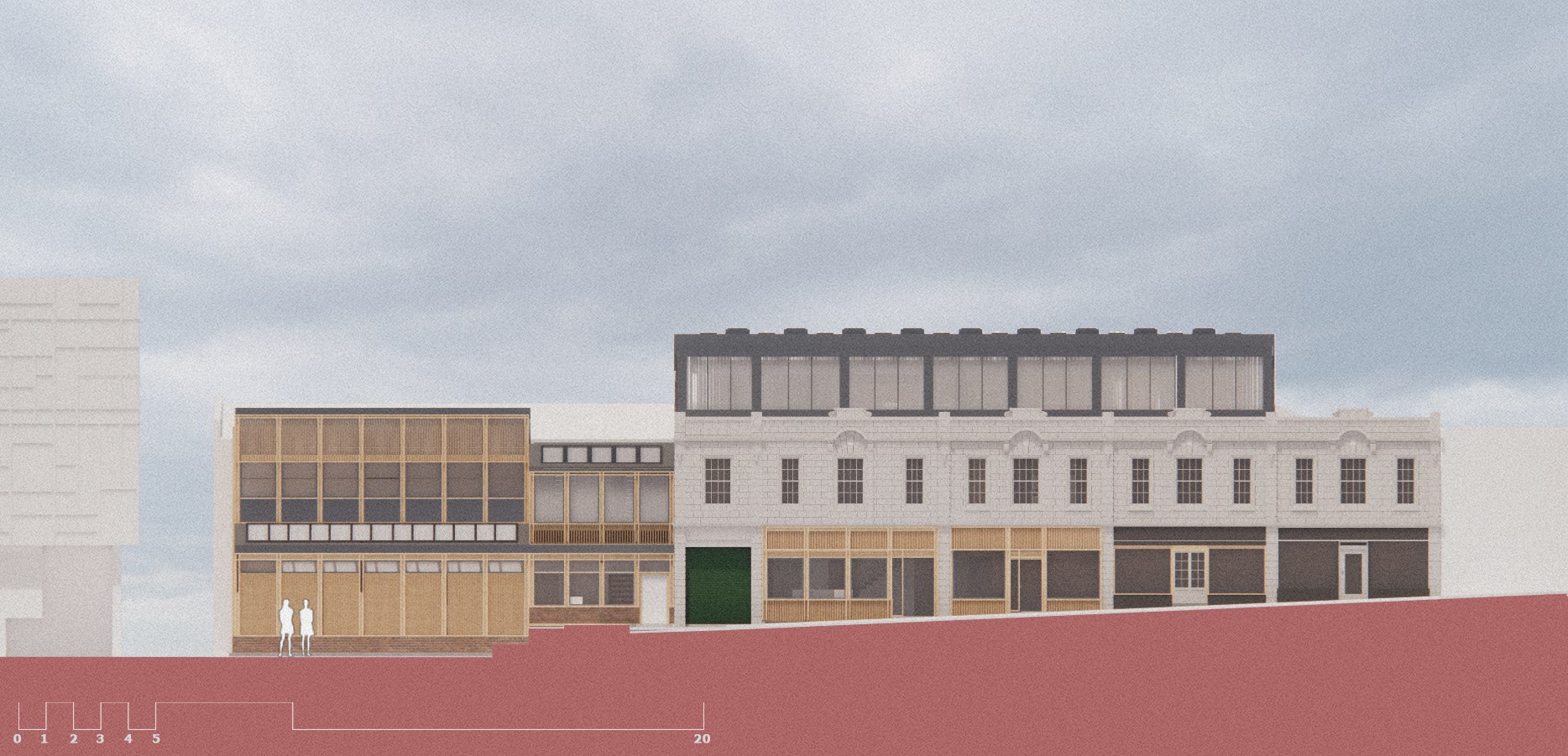 Front elevation onto Royal Street.