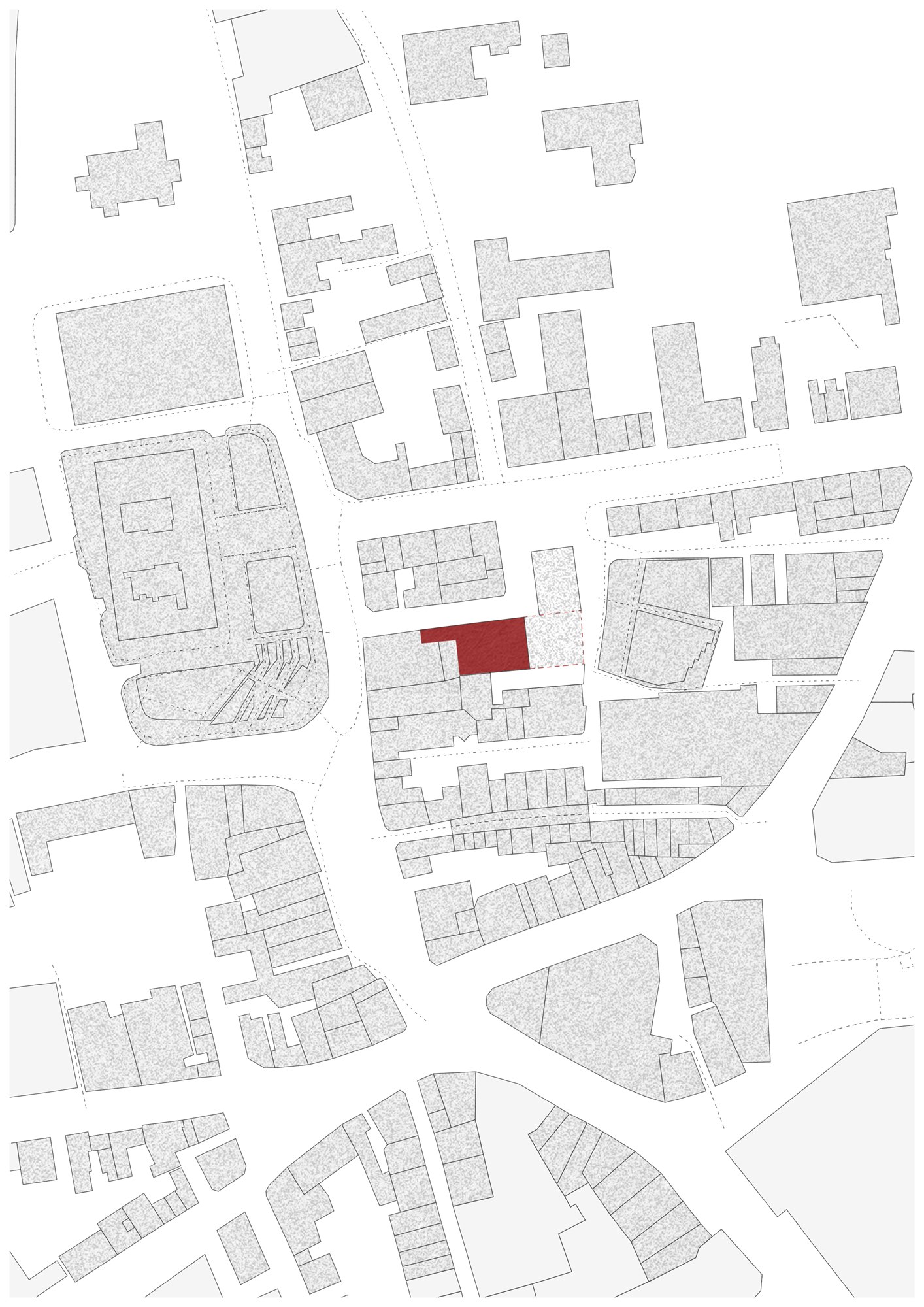 Site plan locating the Royal Street plot within Barnsley town centre.