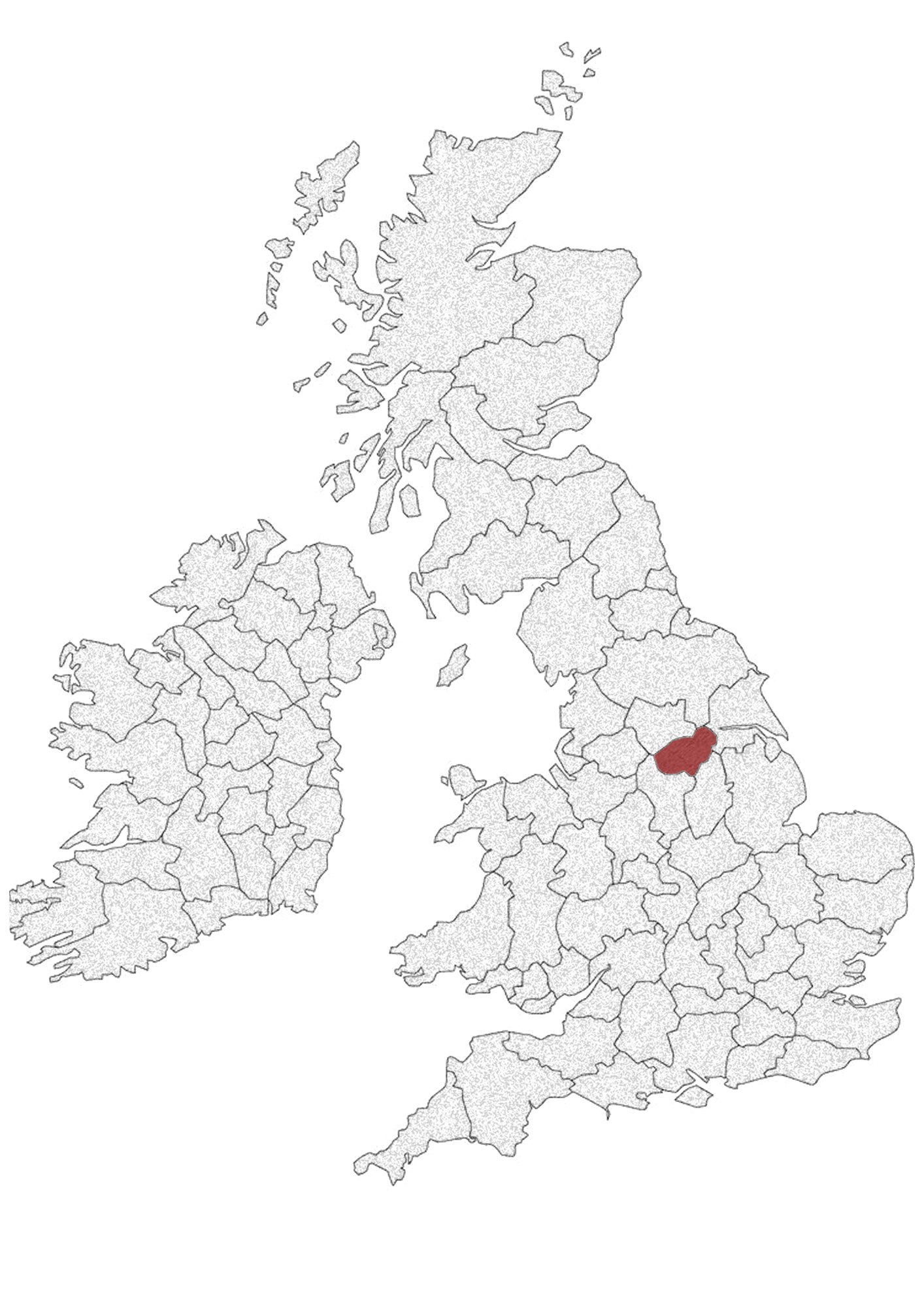 Map locating South Yorkshire within the United Kingdom.